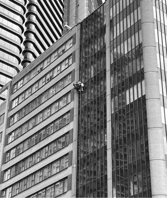 Detail of a high-rise building facade
